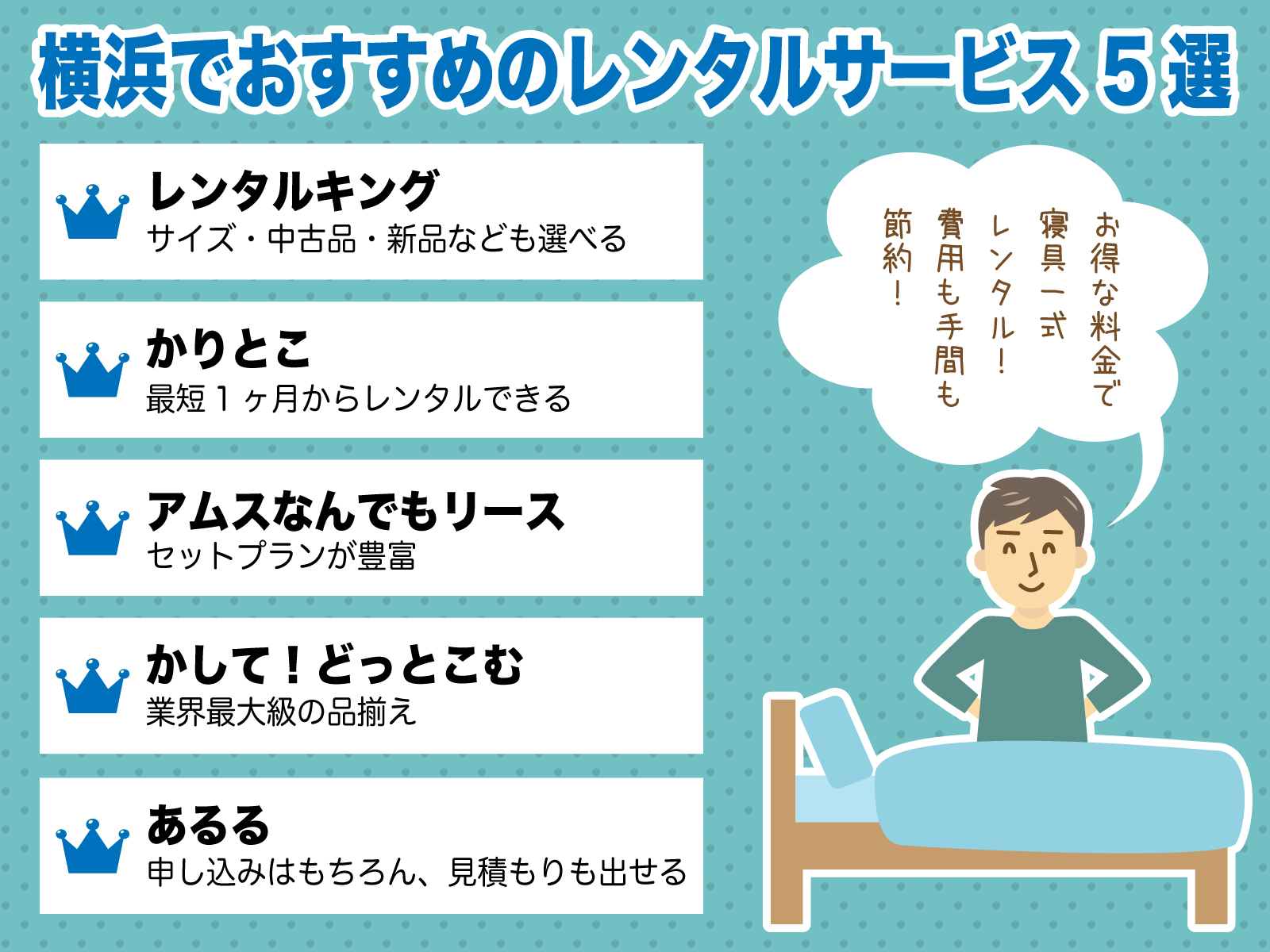 横浜でベッドをレンタルできるおすすめのレンタルサービス5選 家具 家電レンタル比較ナビ